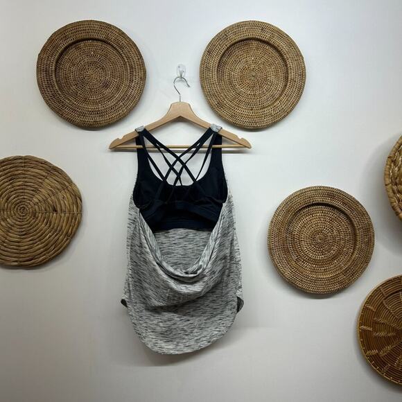 Lululemon Gray Draped Strappy Free To Be Serene Tank Top Yoga Activewear 6 - Picture 2 of 5